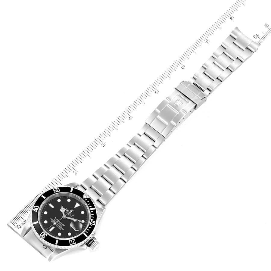 Rolex Submariner Black Dial Steel Mens Watch 16610 Box Papers 5