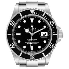 Rolex Submariner Black Dial Steel Mens Watch 16610 Box Papers