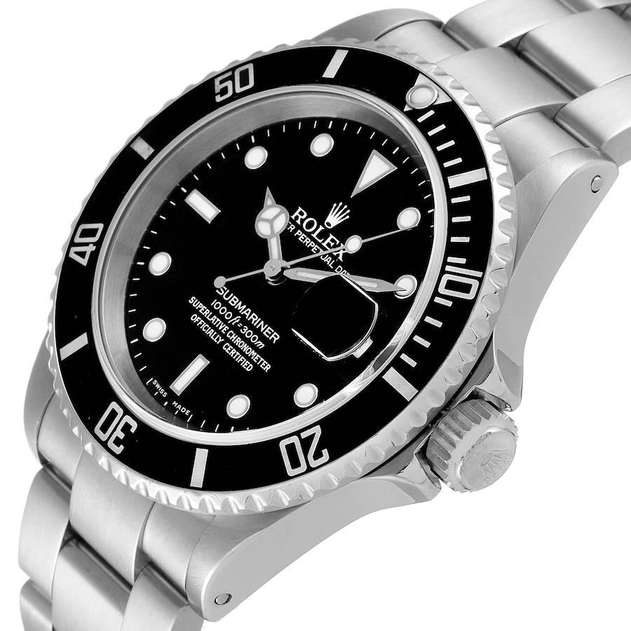 Rolex Submariner Black Dial Steel Mens Watch 16610 Box Service Card 1