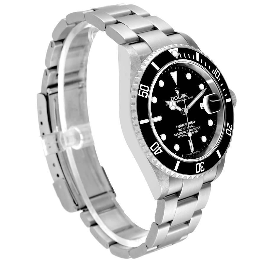 Rolex Submariner Black Dial Steel Mens Watch 16610 In Excellent Condition For Sale In Atlanta, GA