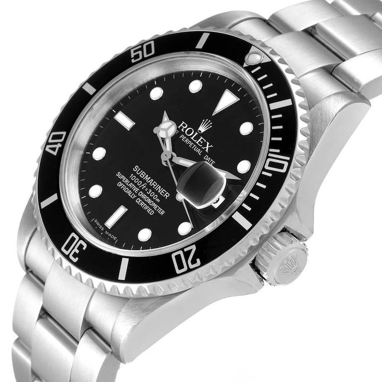 Rolex Submariner Black Dial Steel Mens Watch 16610 1