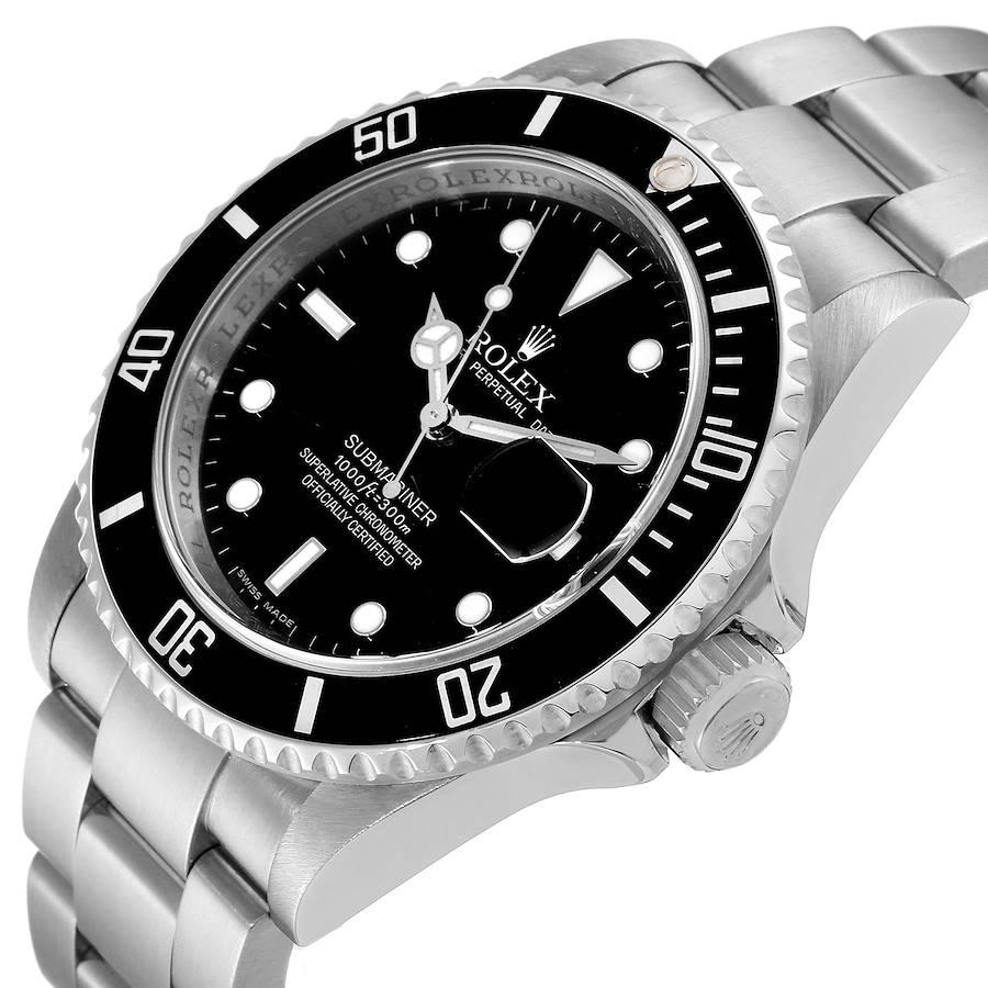 Men's Rolex Submariner Black Dial Steel Mens Watch 16610 For Sale