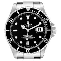 Rolex Submariner Black Dial Steel Mens Watch 16610