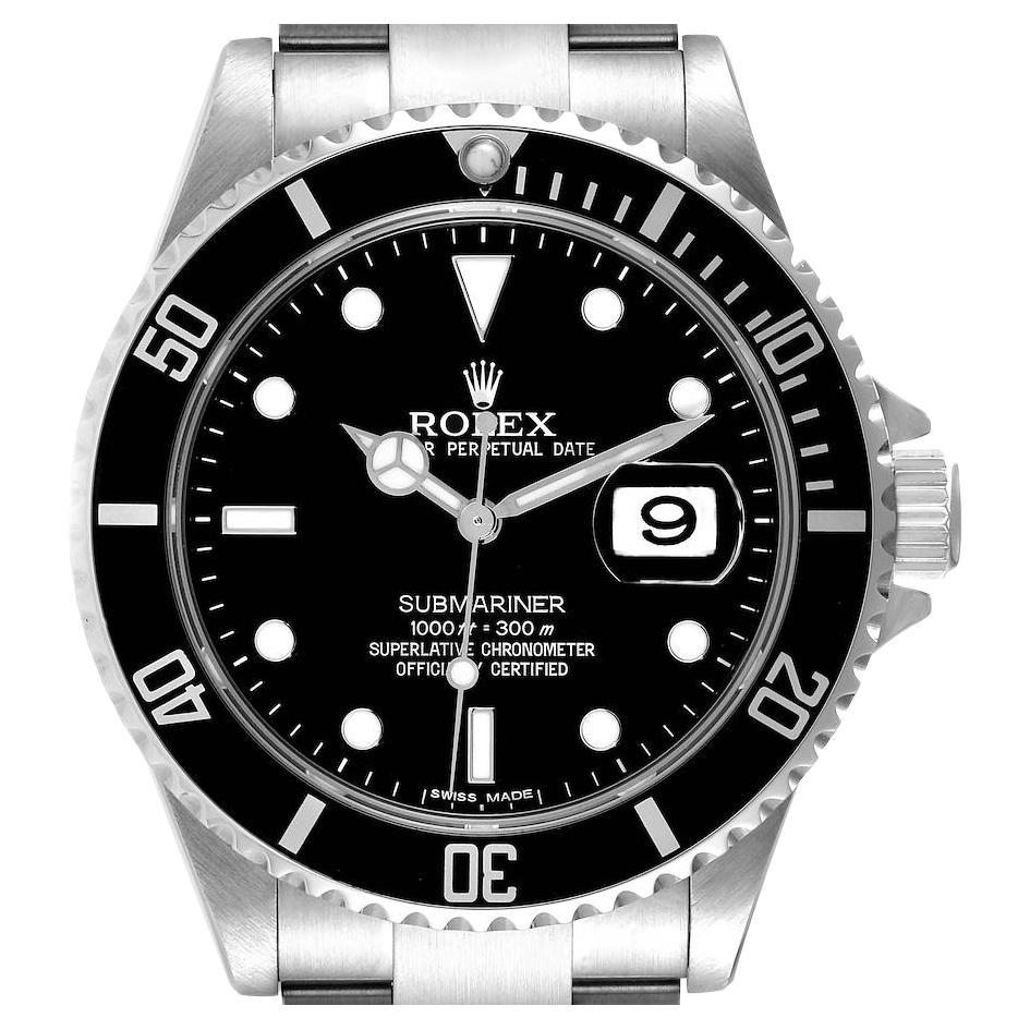 Rolex Submariner Black Dial Steel Mens Watch 16610