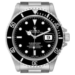 Vintage Rolex Submariner Black Dial Steel Mens Watch 16610