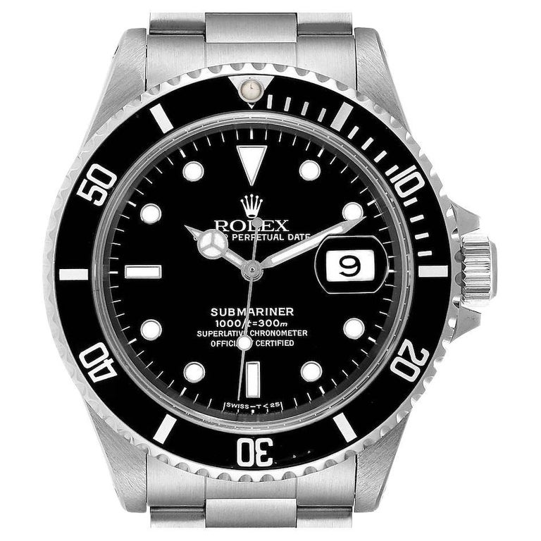 Rolex Submariner Black Dial Steel Mens Watch 16610 For Sale at 1stDibs |  16610 vs 11610