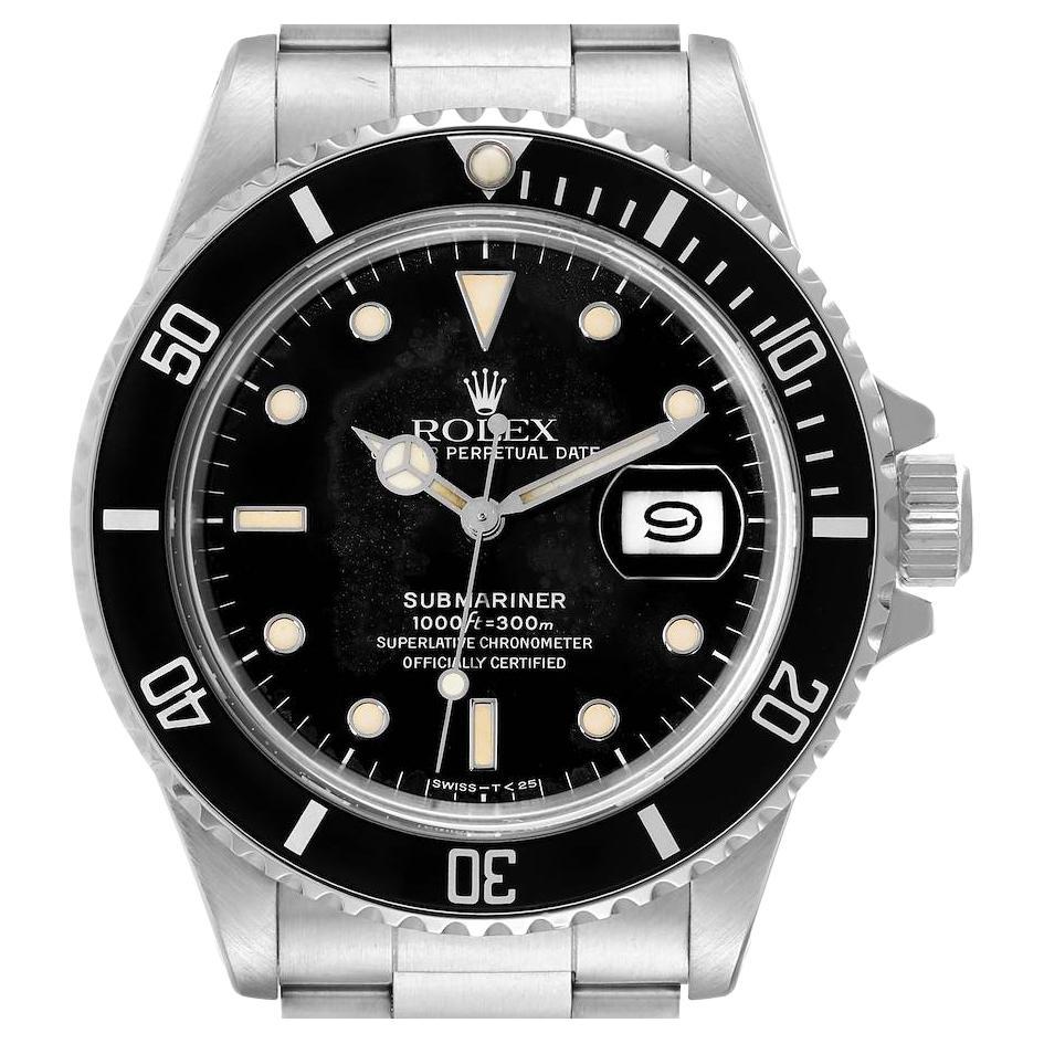 Rolex Submariner Black Dial Steel Vintage Mens Watch 168000 Box Papers