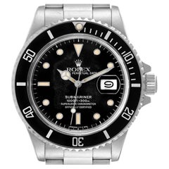 Rolex Submariner Black Dial Steel Vintage Mens Watch 168000 Box Papers