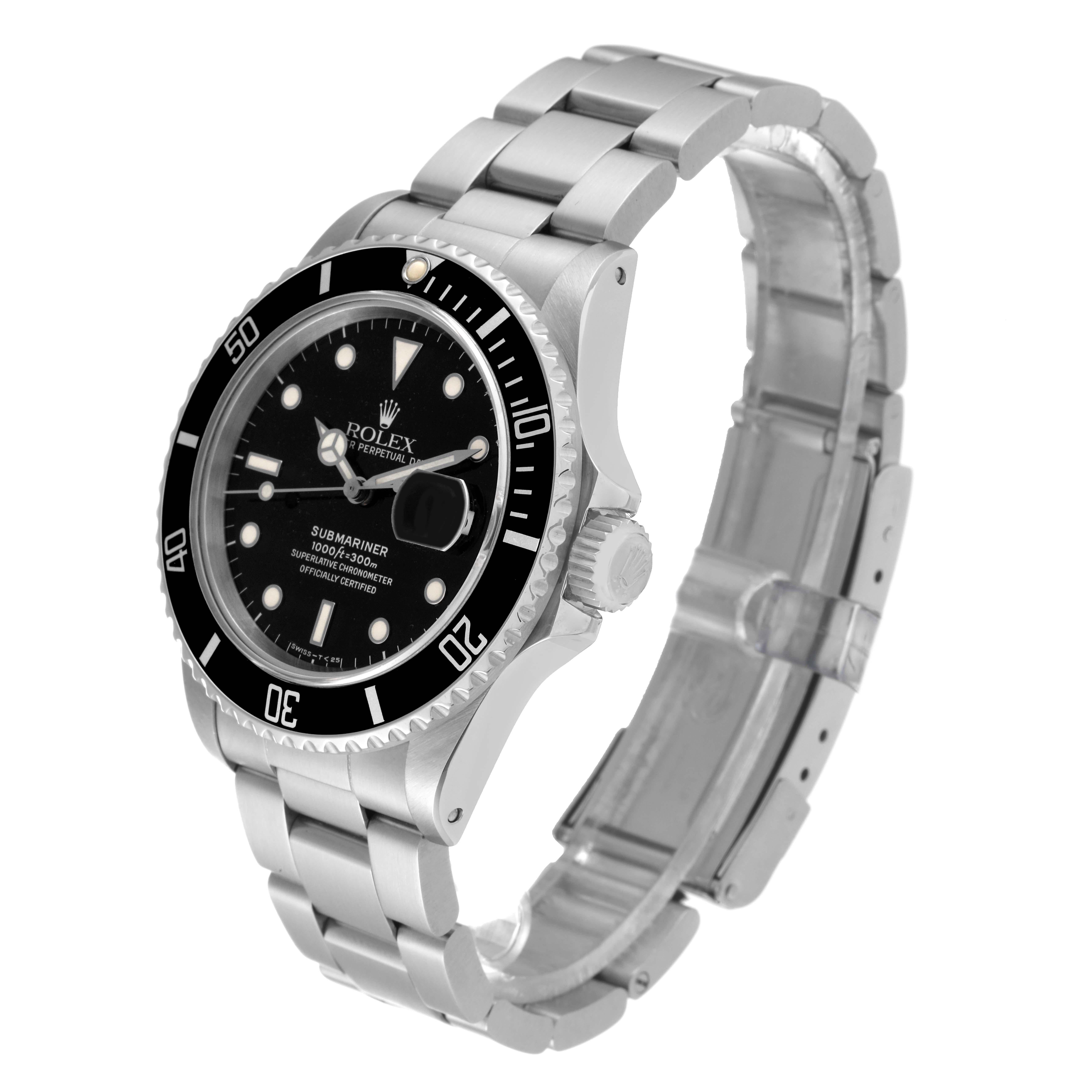Rolex Submariner Black Dial Steel Vintage Mens Watch 168000 7