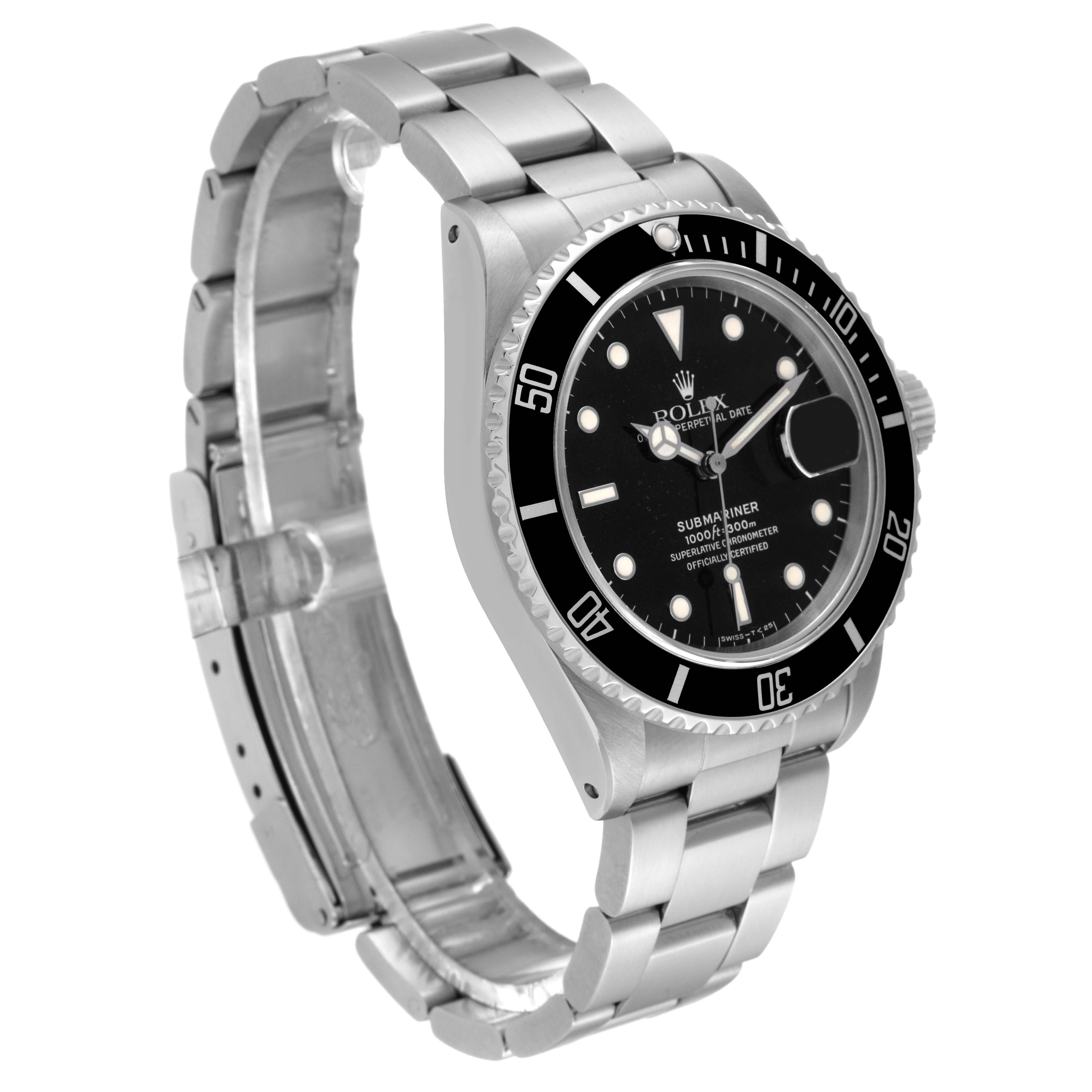 Rolex Submariner Black Dial Steel Vintage Mens Watch 168000 2