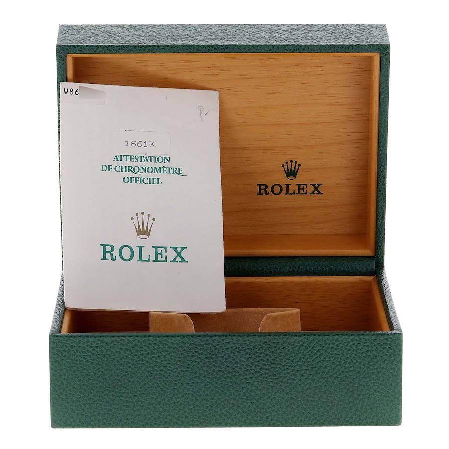 Rolex Submariner Black Dial Steel Yellow Gold Mens Watch 16613 Box Papers For Sale 8