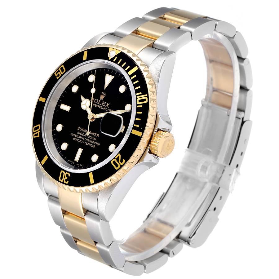 Men's Rolex Submariner Black Dial Steel Yellow Gold Mens Watch 16613 For Sale
