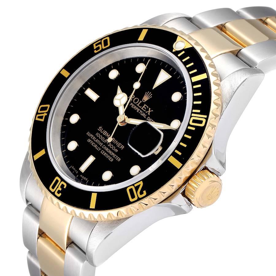 Rolex Submariner Black Dial Steel Yellow Gold Mens Watch 16613 1