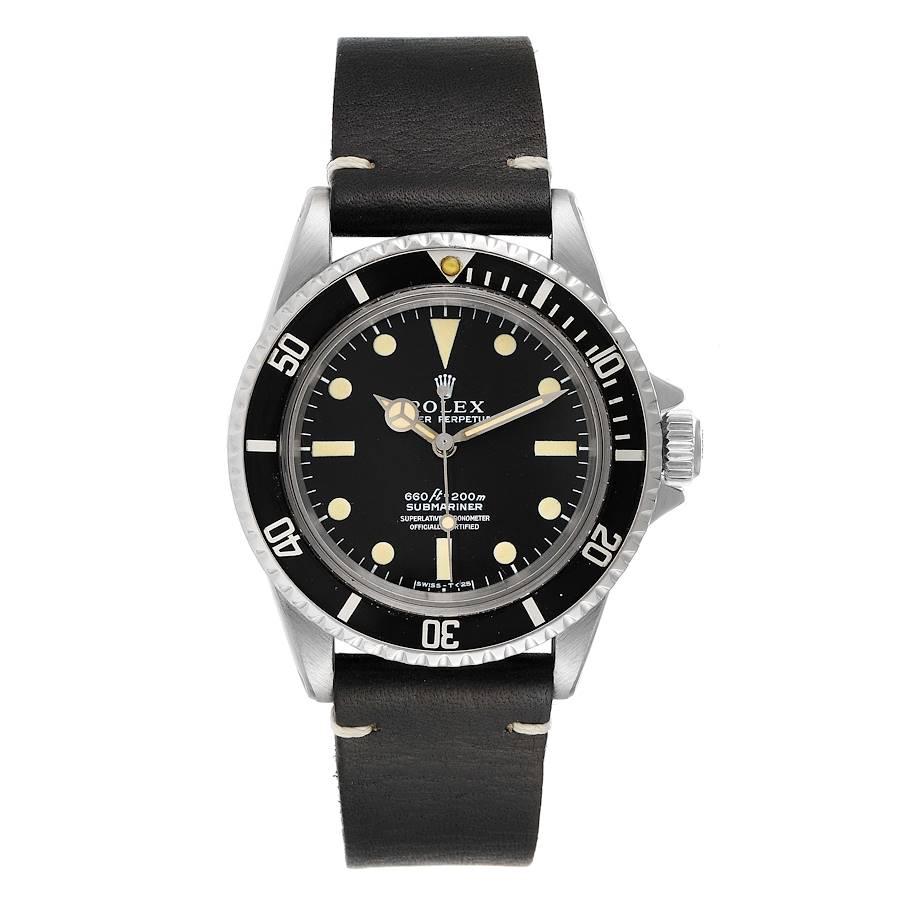 Rolex Submariner Black Dial Vintage  Steel Mens Watch 5512. Automatic self-winding movement.Adjusted to 5 positions and temperature. Straight-line lever escapement, monometallic balance, shock absorber, self-compensating free-sprung breguet balance