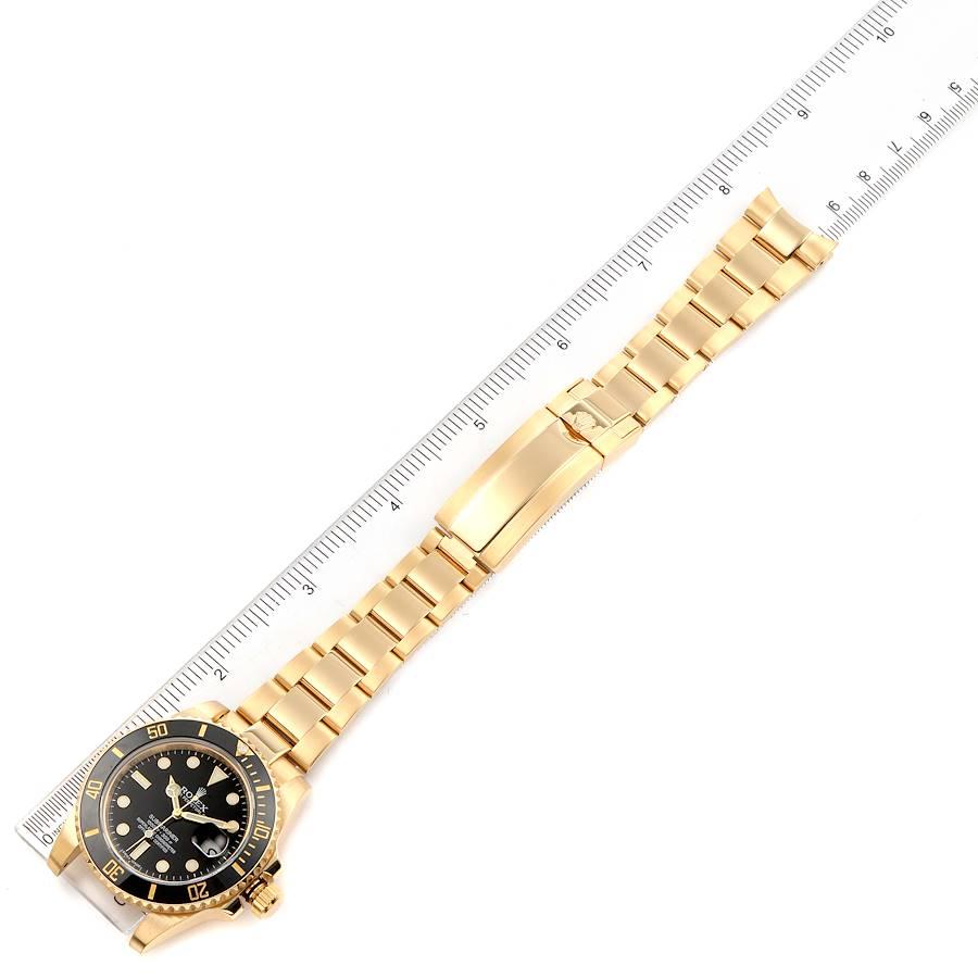 Rolex Submariner Black Dial Yellow Gold Men's Watch 116618 Box Card 7