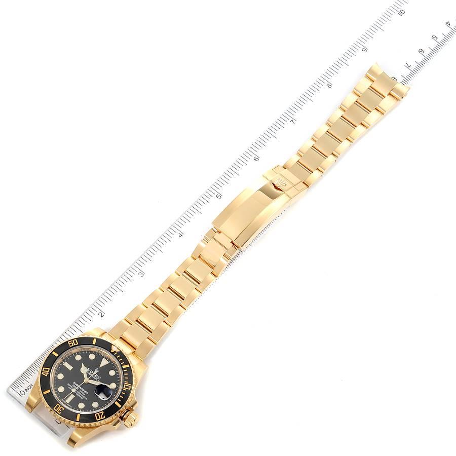 Rolex Submariner Black Dial Yellow Gold Mens Watch 116618 Box Card For Sale 5
