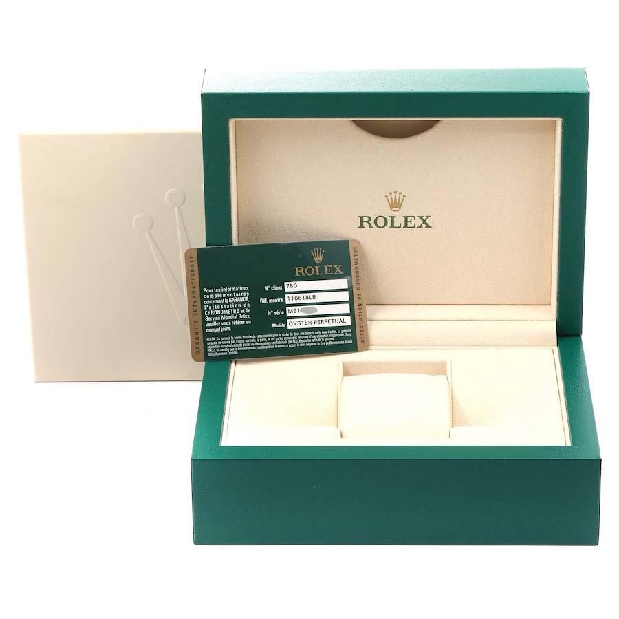 Rolex Submariner Black Dial Yellow Gold Men's Watch 116618 Box Card 9