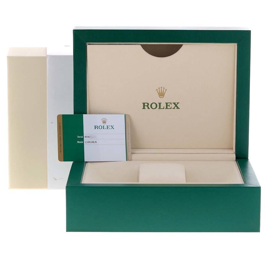 Rolex Submariner Black Dial Yellow Gold Mens Watch 116618 Box Card For Sale 7