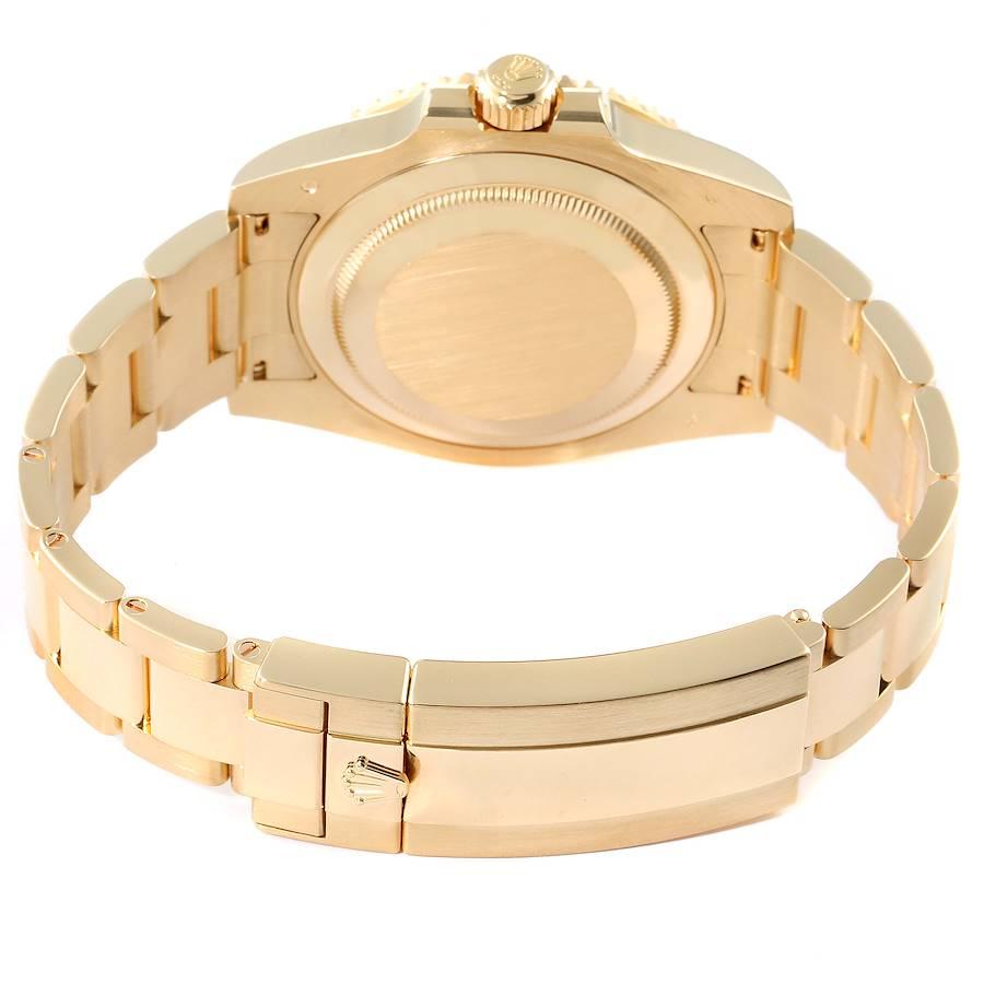 Rolex Submariner Black Dial Yellow Gold Mens Watch 116618 Box Card For Sale 4