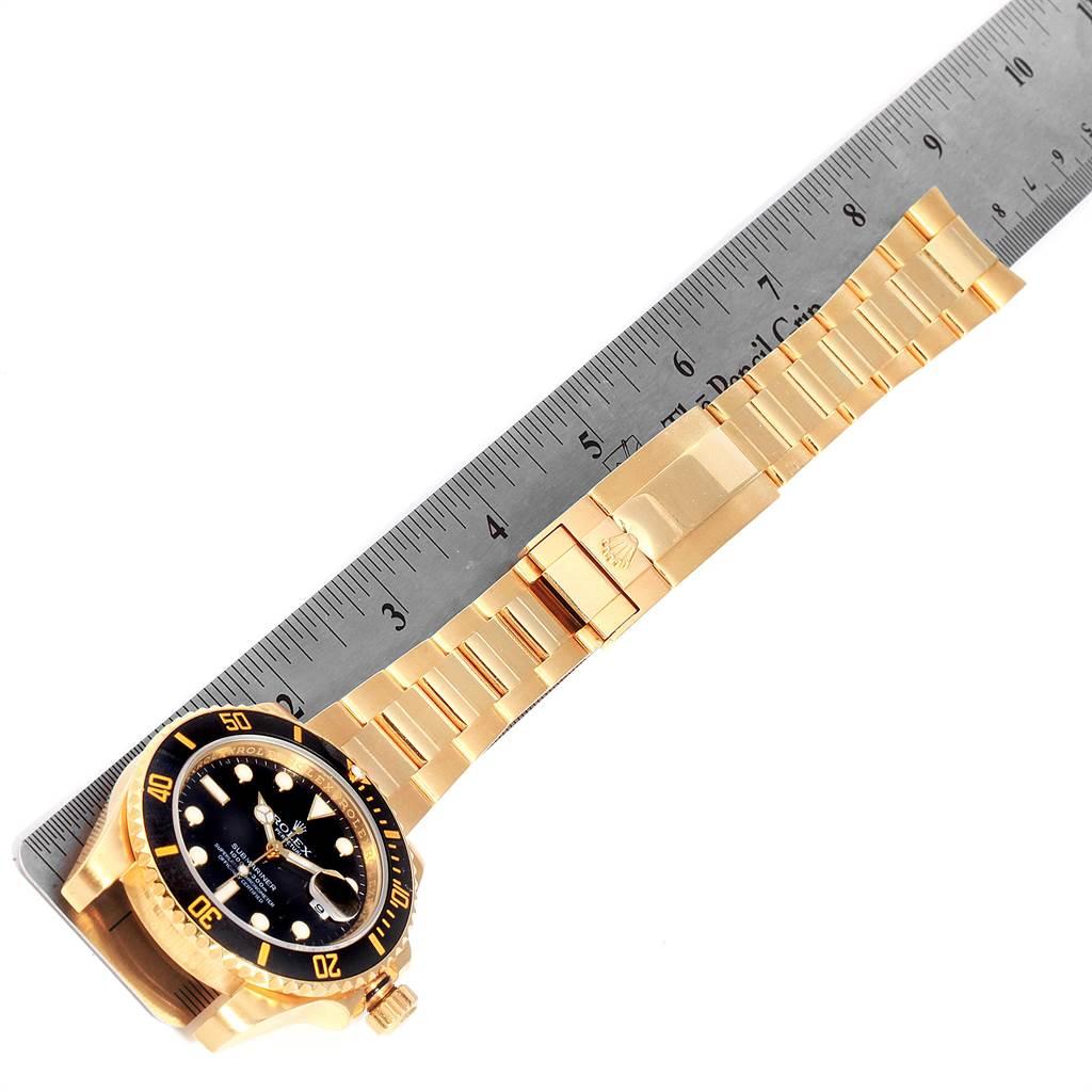 Rolex Submariner Black Dial Yellow Gold Men's Watch 116618 Box For Sale 8