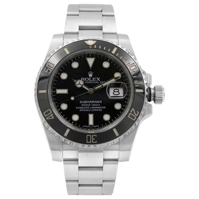 Rolex Submariner Black on Black Steel Ceramic Automatic Men's Watch ...
