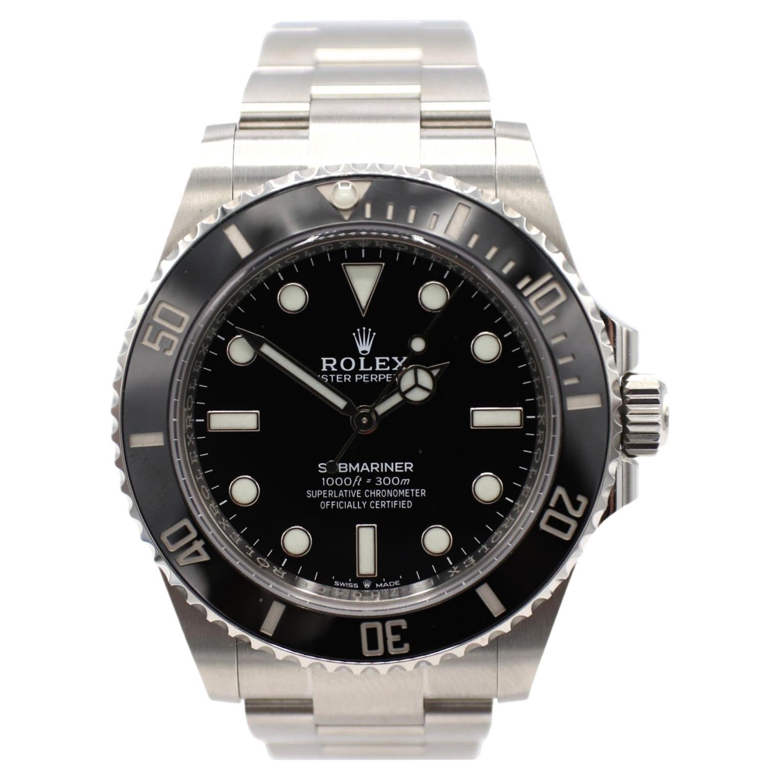 Rolex Submariner Schwarze Edelstahl 124060 Zeitgenössische Uhr