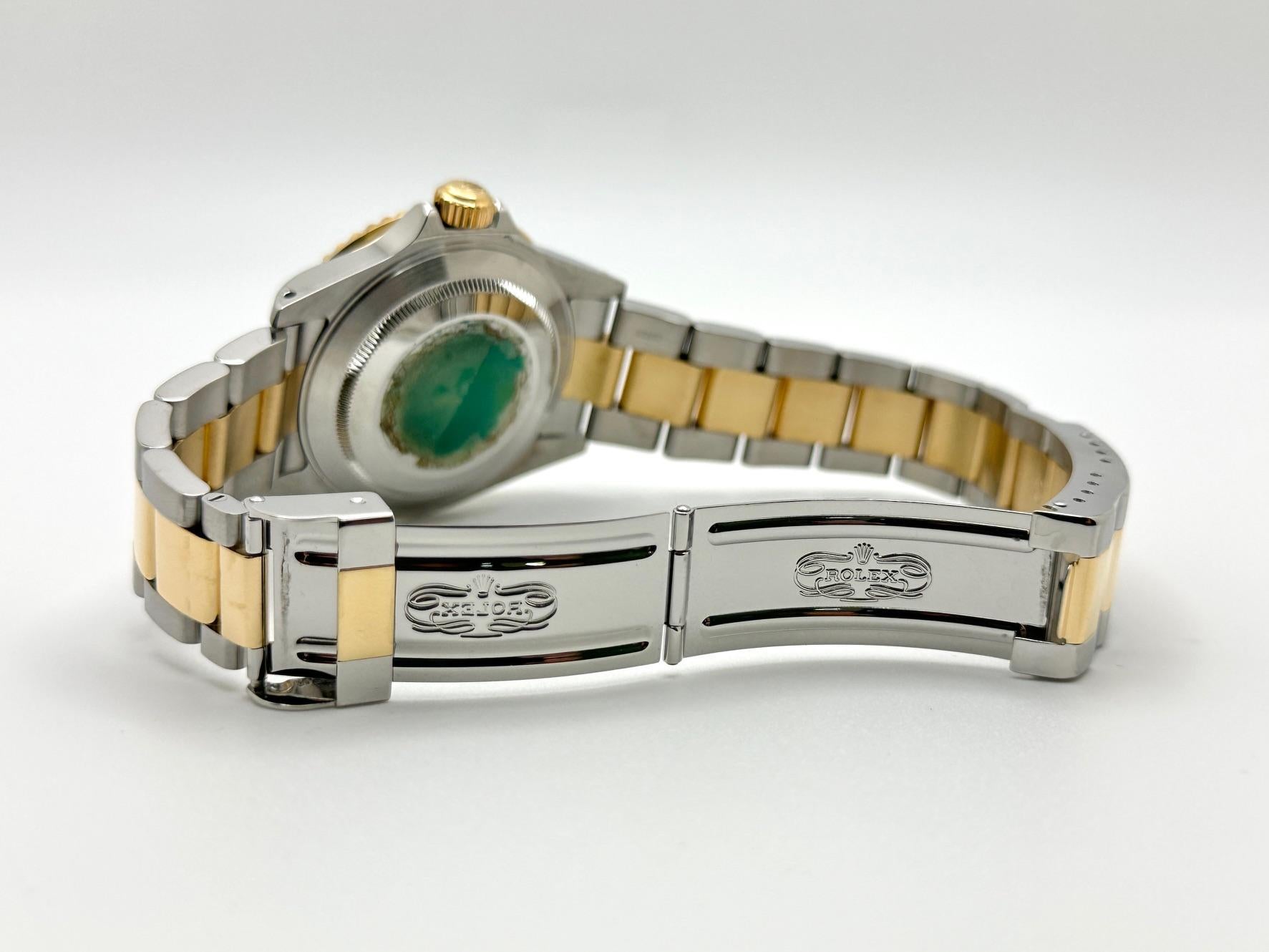 Rolex Submariner Blue 16613 40mm 18K Yellow Gold Steel Box Papers 2001 en vente 2