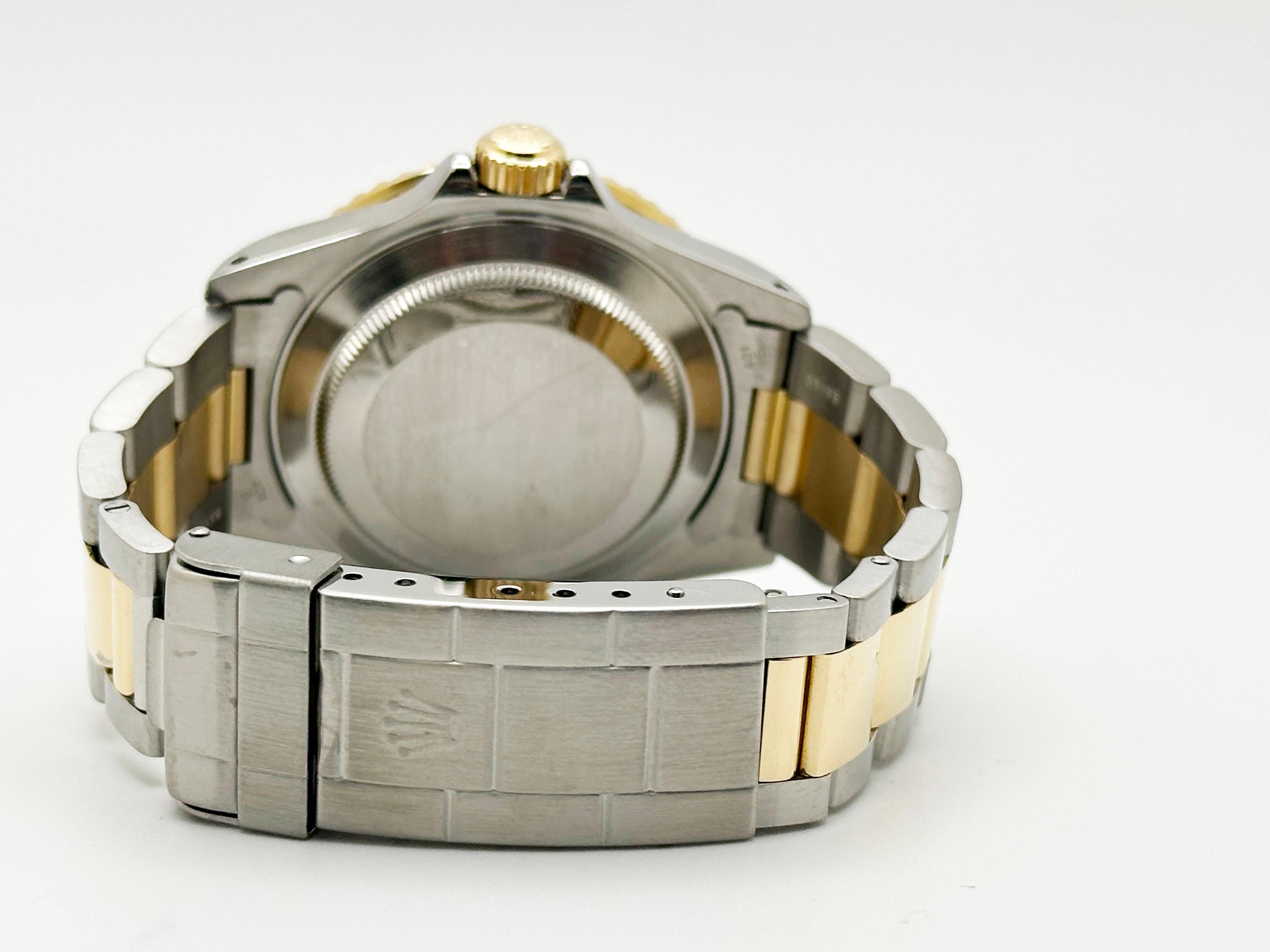 Rolex Submariner Azul 16613 Champán Serti Esfera Diamante Oro Amarillo 18K Acero en venta 3