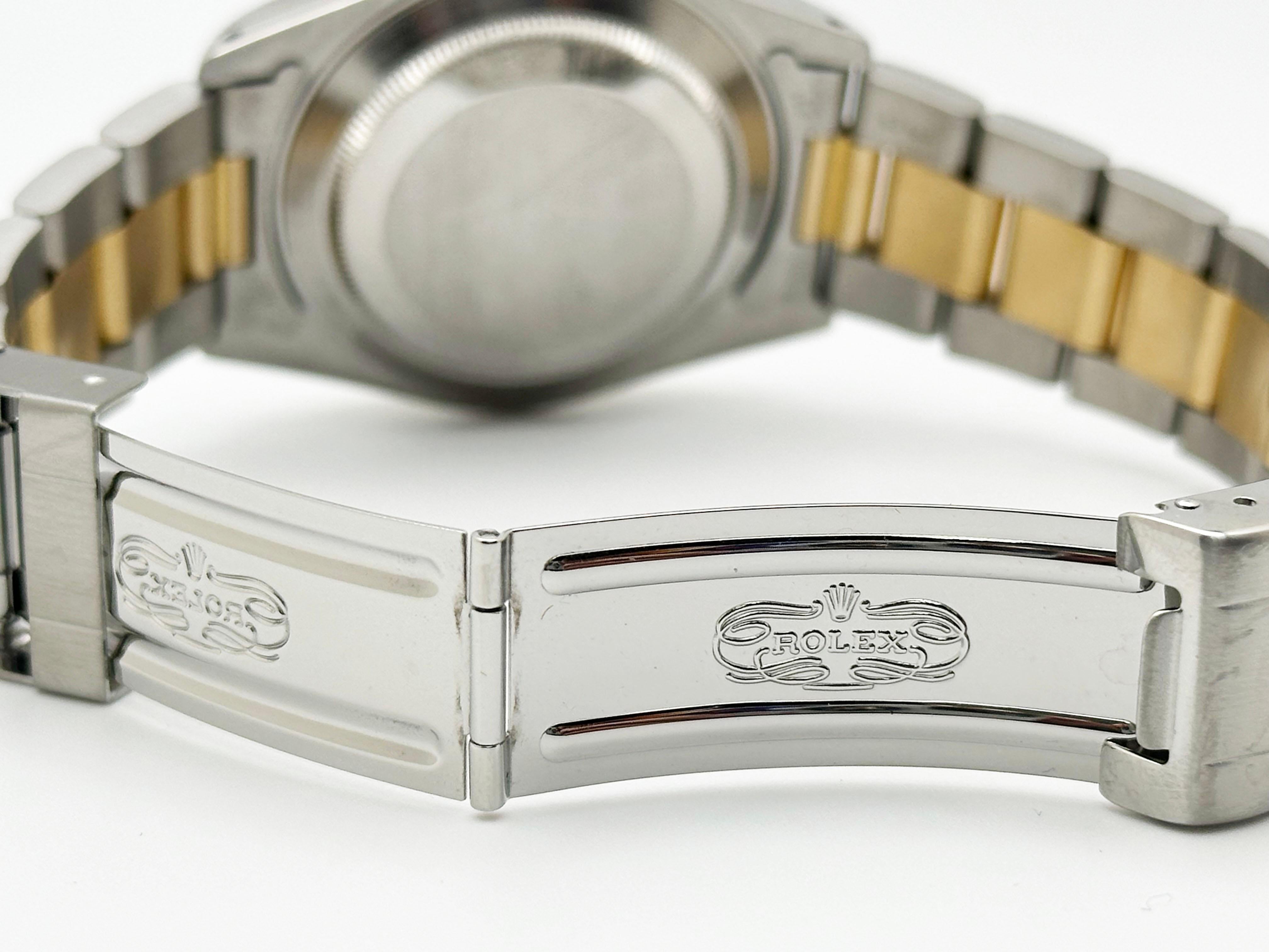 Rolex Submariner Azul 16613 Champán Serti Esfera Diamante Oro Amarillo 18K Acero en venta 4