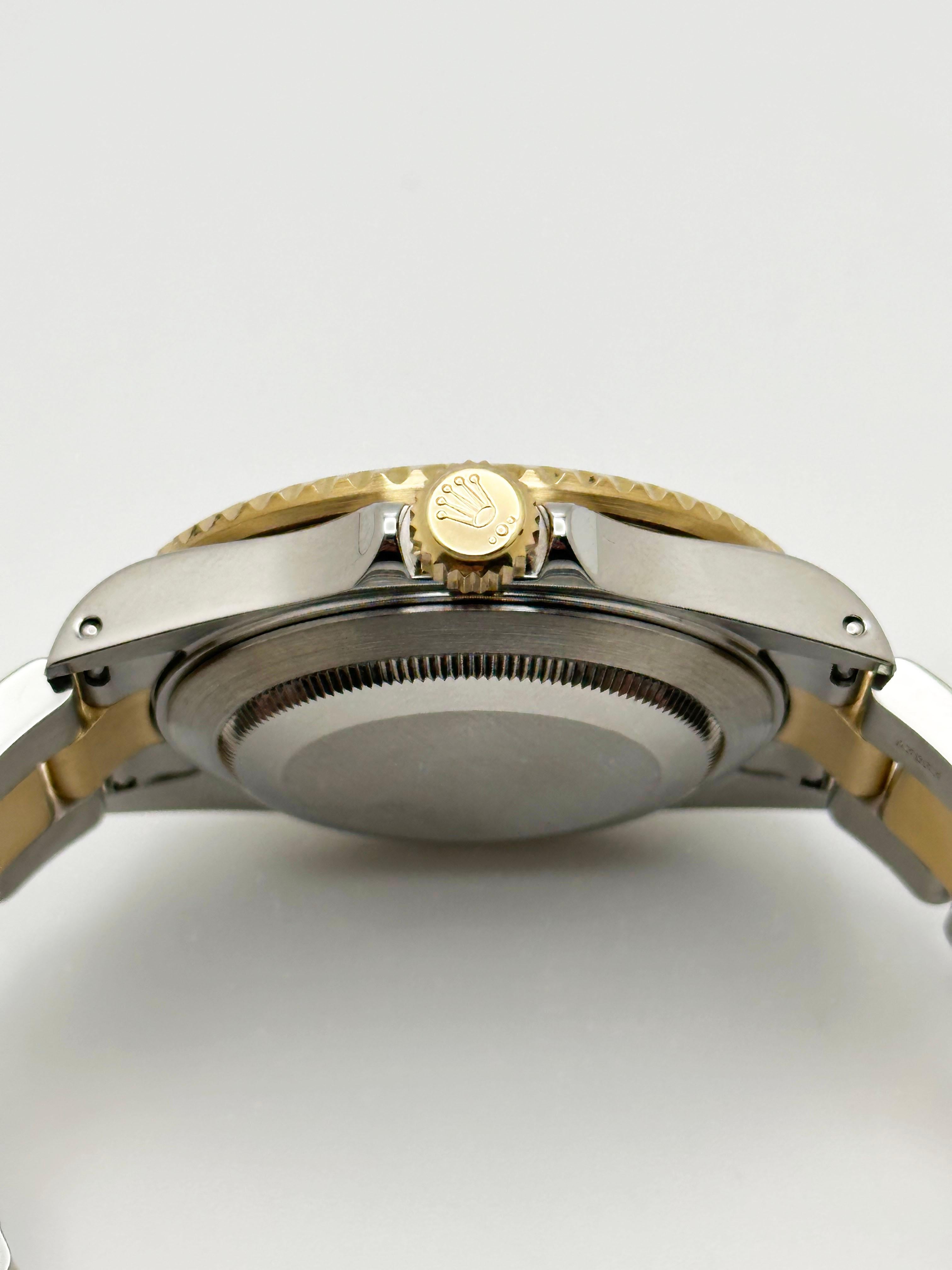 Rolex Submariner Blu 16613 Argento Quadrante Serti Diamante Zaffiro Acciaio Oro 18 carati in vendita 2