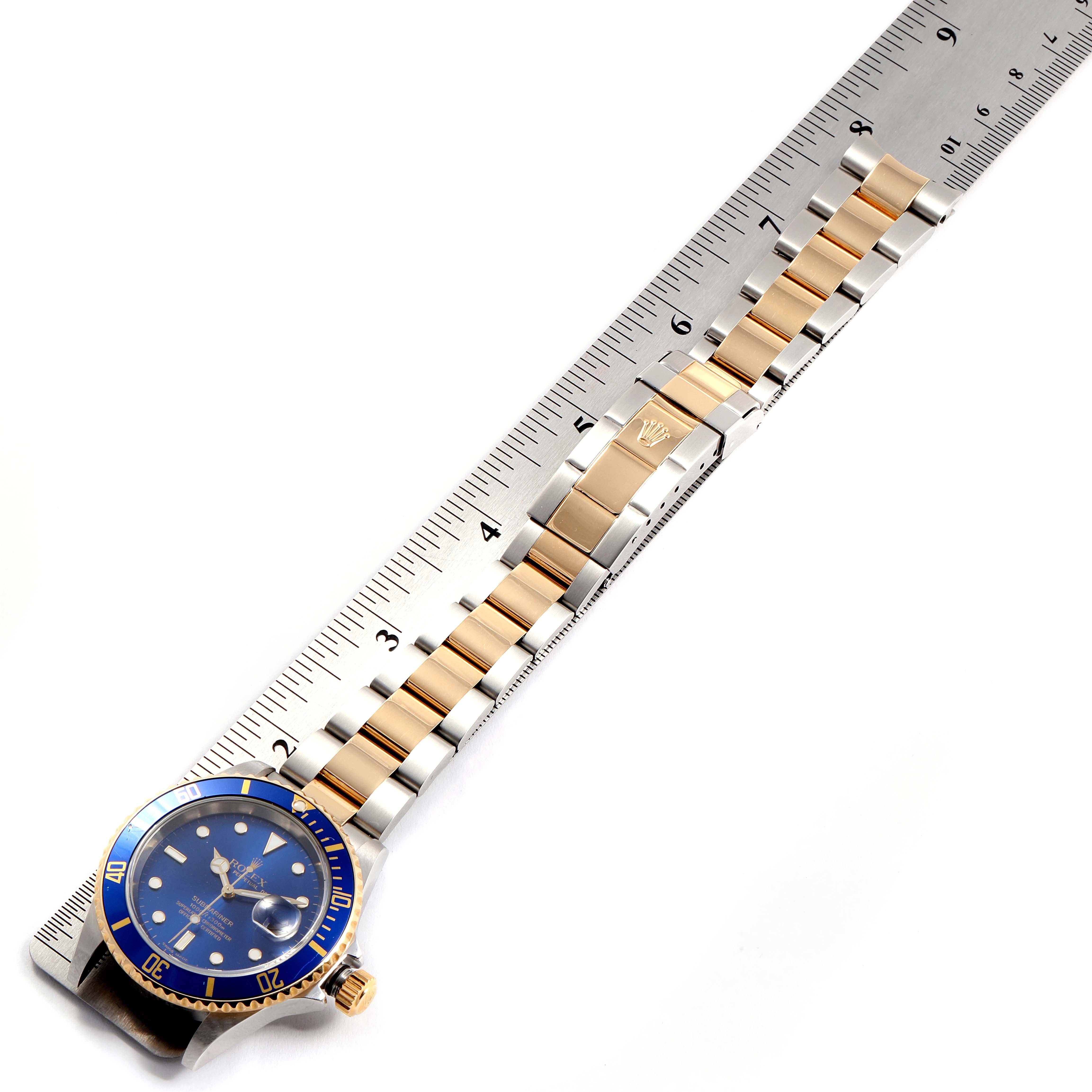 Rolex Submariner Blue Dial Bezel Steel Yellow Gold Men’s Watch 16613 6
