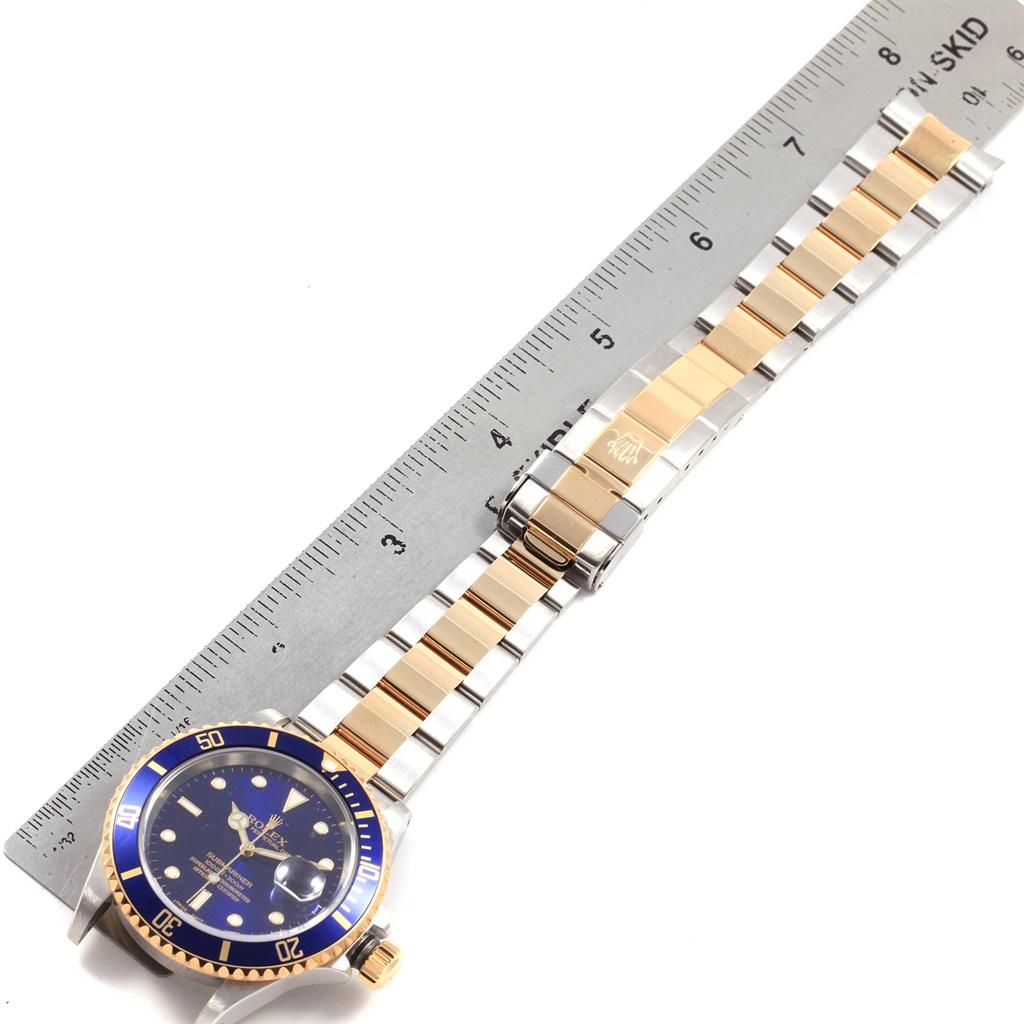 Rolex Submariner Blue Dial Bezel Steel Yellow Gold Men's Watch 16613 6