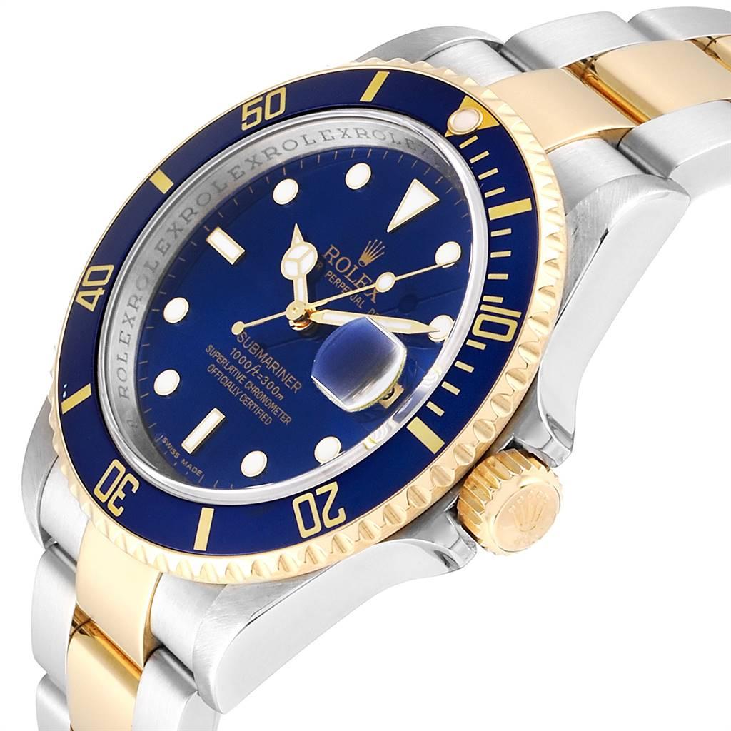 Rolex Submariner Blue Dial Bezel Steel Yellow Gold Men’s Watch 16613 1