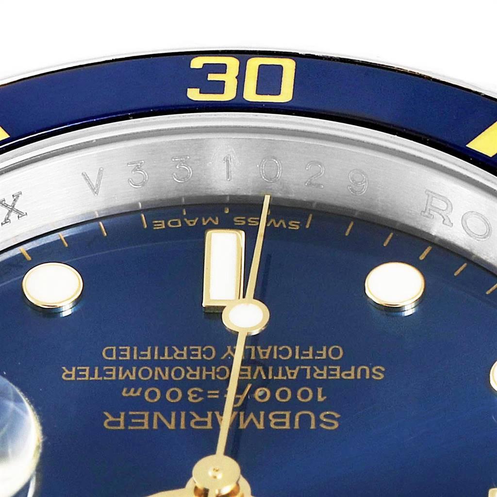 Rolex Submariner Blue Dial Bezel Steel Yellow Gold Men’s Watch 16613 2