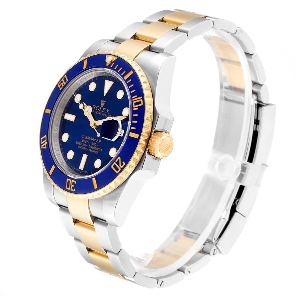 Men's Rolex Submariner Blue Dial Steel Yellow Gold Men’s Watch 116613 Box Card