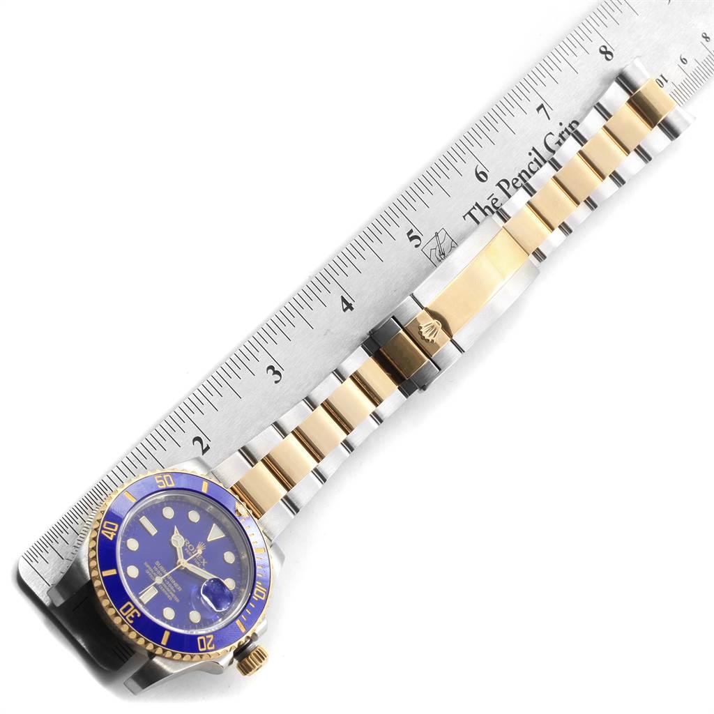 Rolex Submariner Blue Dial Steel Yellow Gold Men's Watch 116613 Box Card For Sale 5