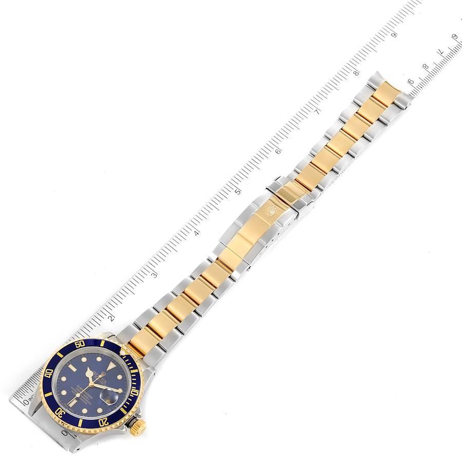 Rolex Submariner Blue Dial Steel Yellow Gold Mens Watch 16613 Box Paper For Sale 6