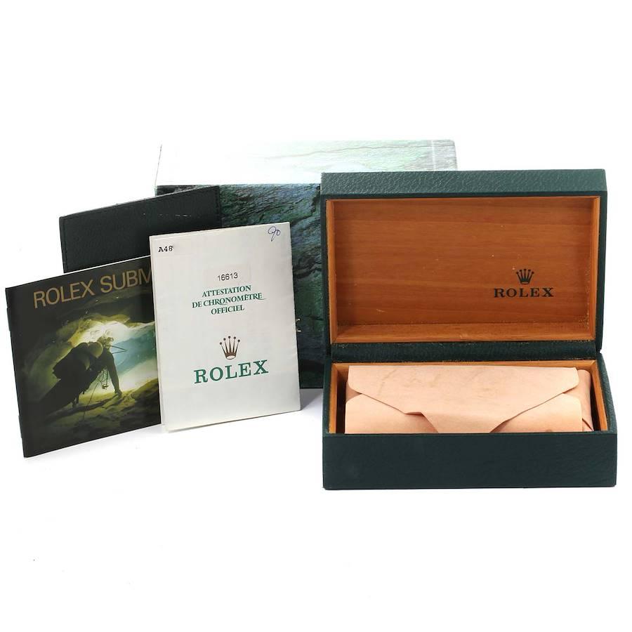 Rolex Submariner Blue Dial Steel Yellow Gold Mens Watch 16613 Box Papers For Sale 5