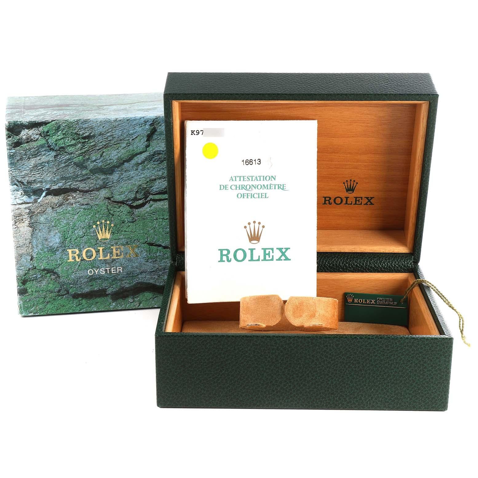Rolex Submariner Blue Dial Steel Yellow Gold Mens Watch 16613 Box Papers 5