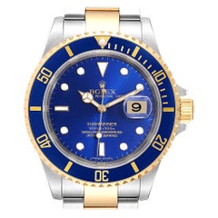 Rolex Submariner Blue Dial Steel Yellow Gold Men's Watch 16613 Box Papers