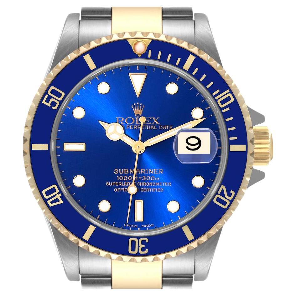 Rolex Submariner Date 18k Yellow Gold/Steel Blue Dial Mens, 48% OFF