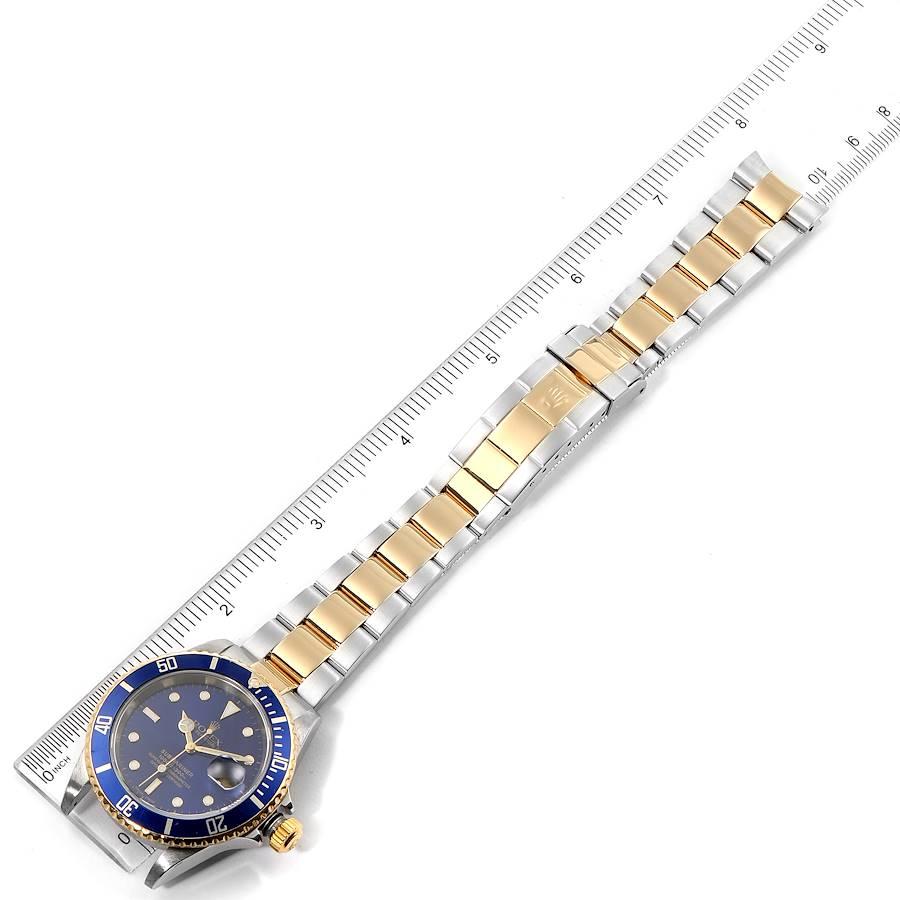 Rolex Submariner Blue Dial Steel Yellow Gold Men's Watch 16613 For Sale 7