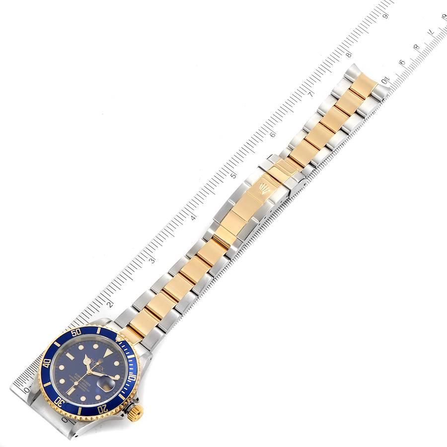 Rolex Submariner Blue Dial Steel Yellow Gold Mens Watch 16613 For Sale 6