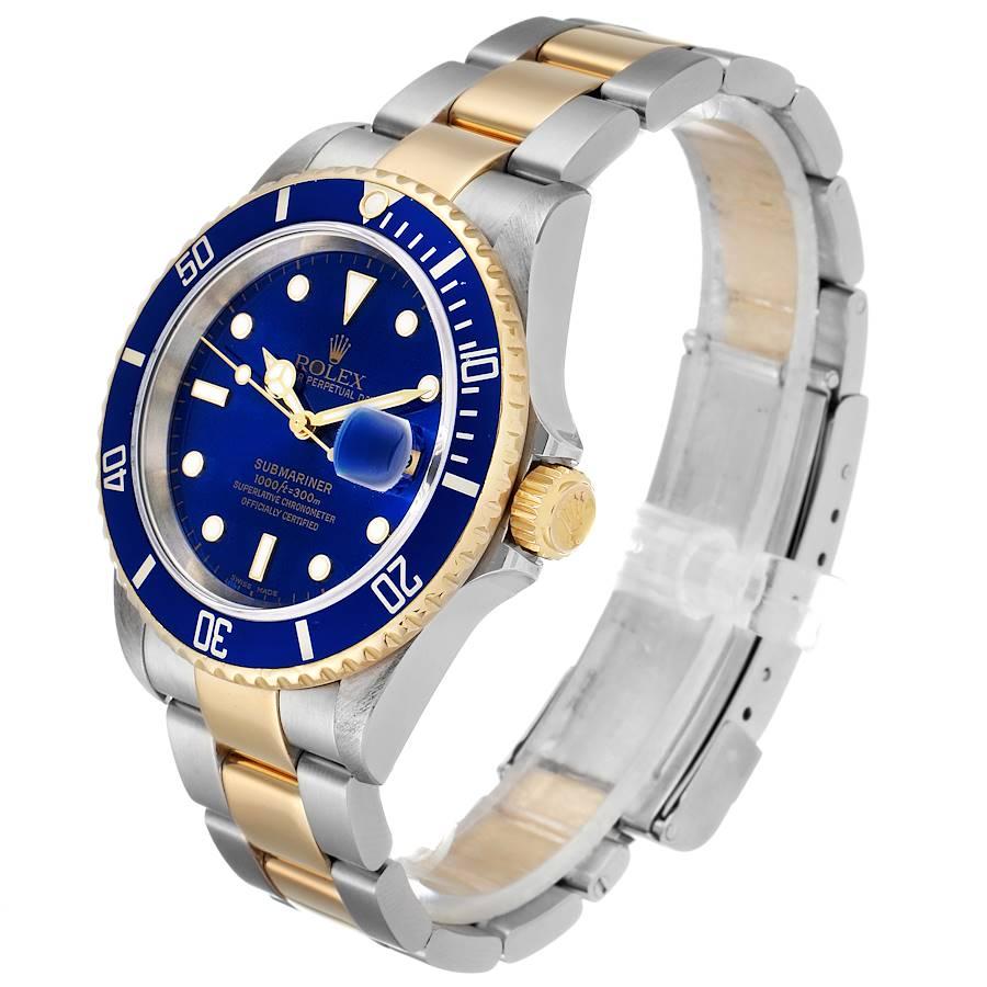 Rolex Submariner Blue Dial Steel Yellow Gold Men's Watch 16613 For Sale 1