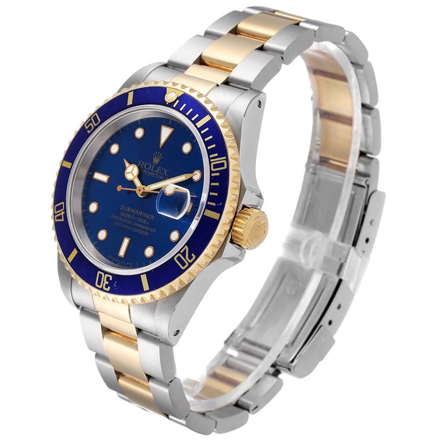 Men's Rolex Submariner Blue Dial Steel Yellow Gold Mens Watch 16613 For Sale