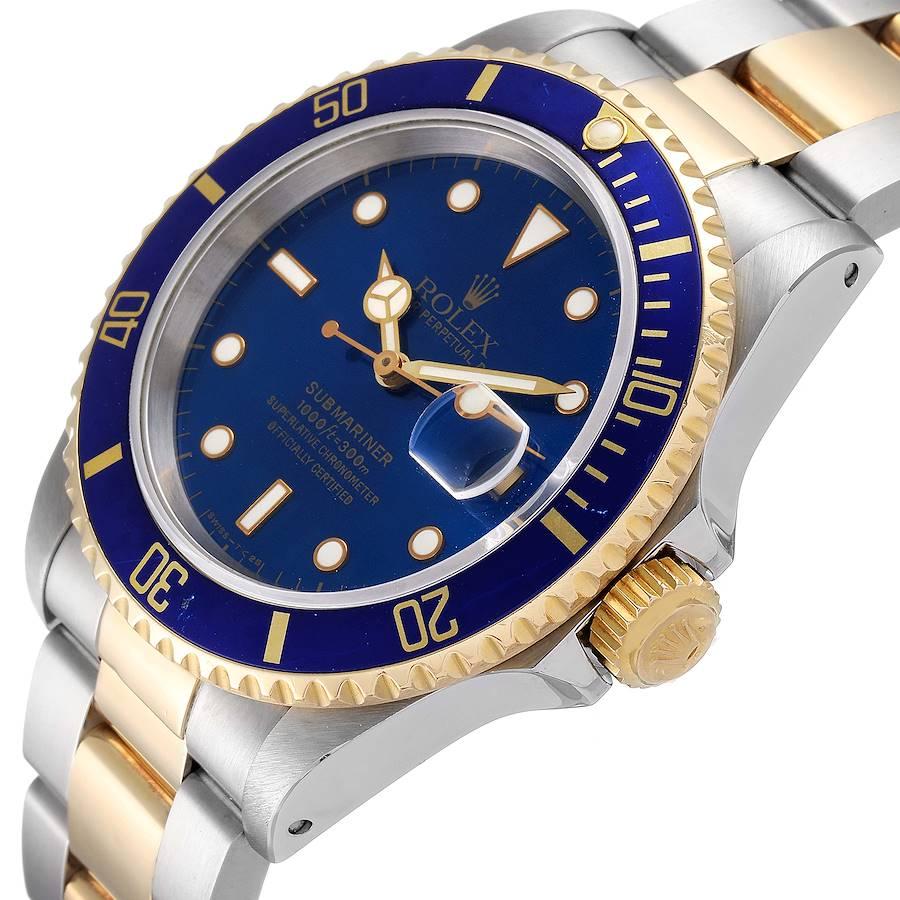 Rolex Submariner Blue Dial Steel Yellow Gold Mens Watch 16613 1