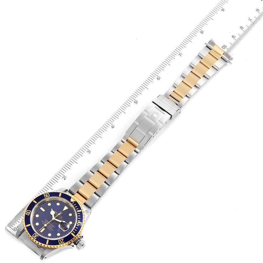 Rolex Submariner Blue Dial Steel Yellow Gold Mens Watch 16613 For Sale 5