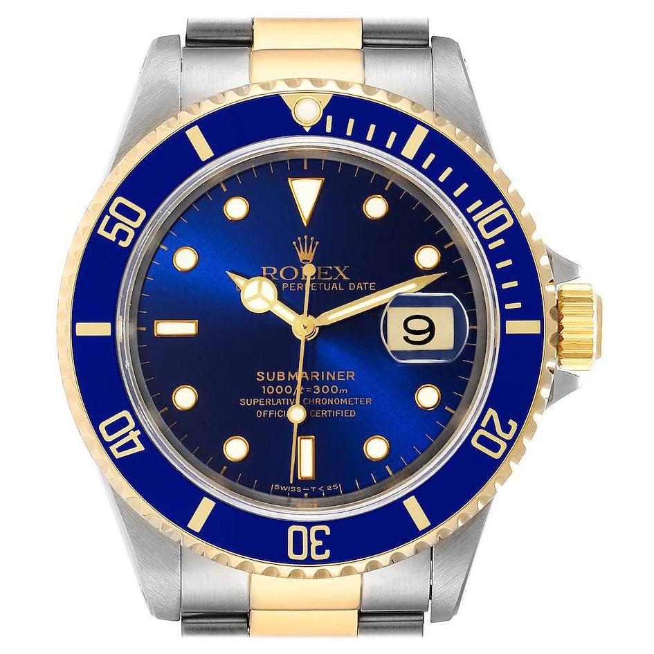 Rolex Submariner Blue Dial Steel Yellow 