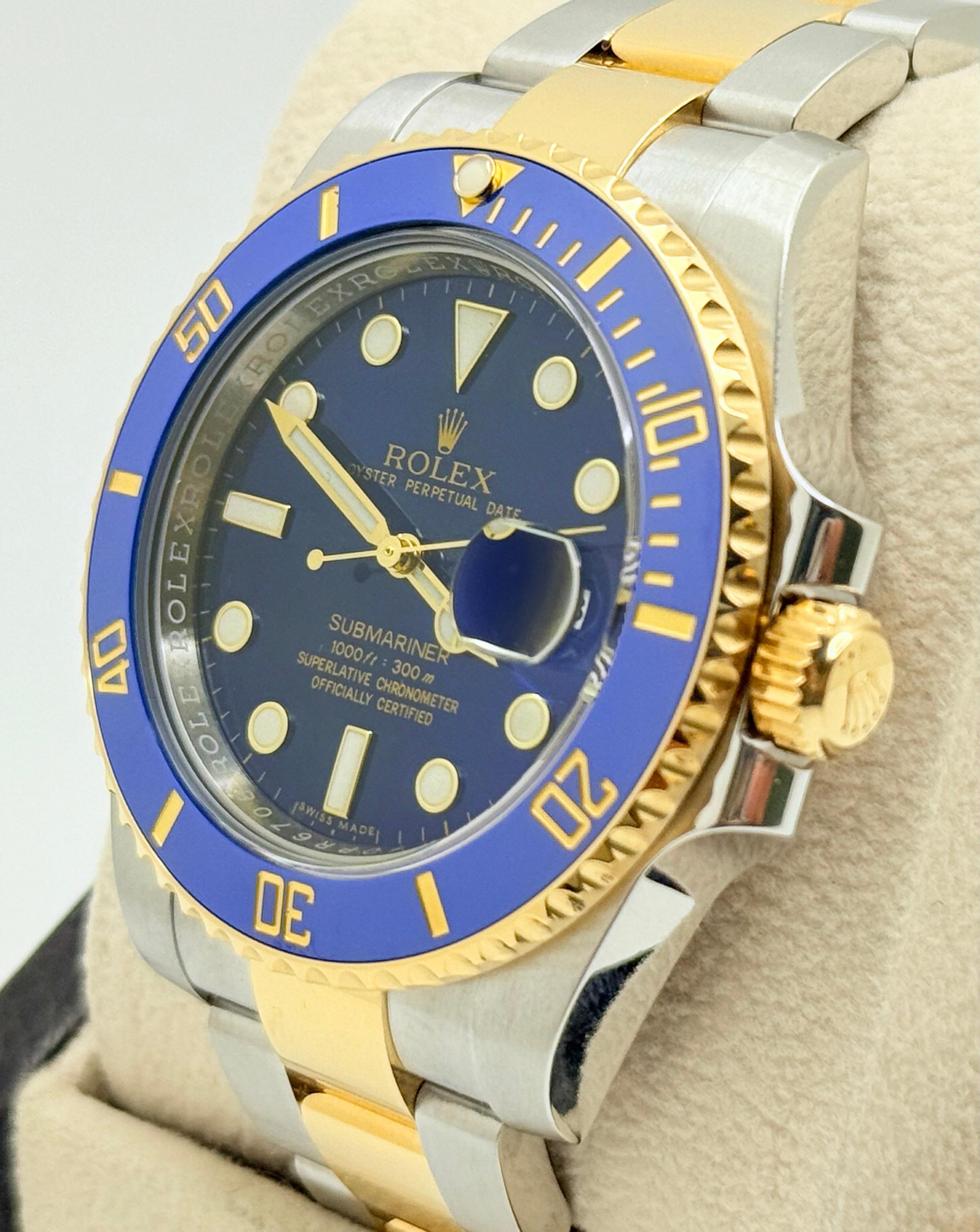 Rolex Submariner Bluesy 116613LB 40mm blau Keramik 18K Gold Stahl Box Papiere 8