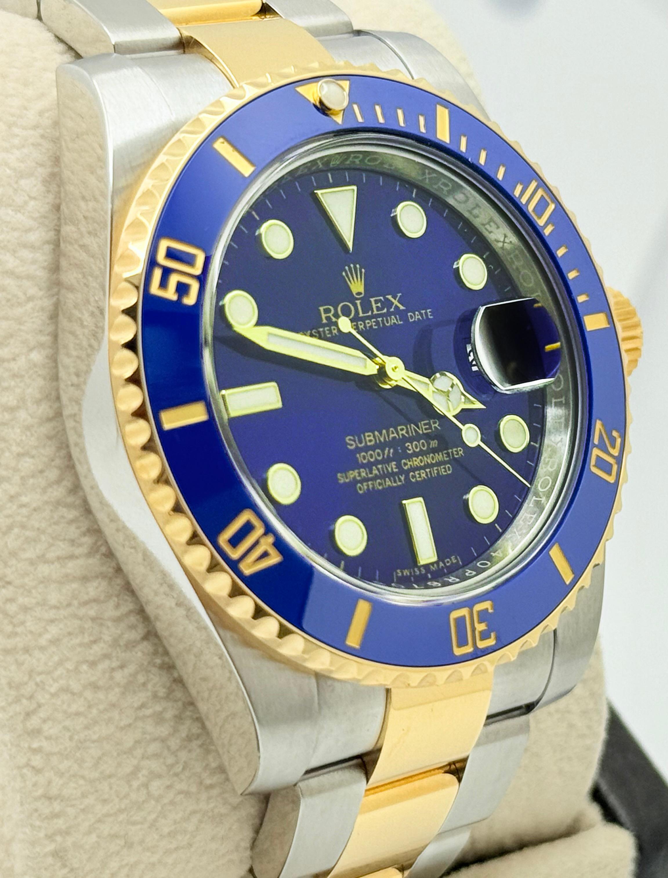 Rolex Submariner Bluesy 116613LB 40mm blau Keramik 18K Gold Stahl Box Papiere 2